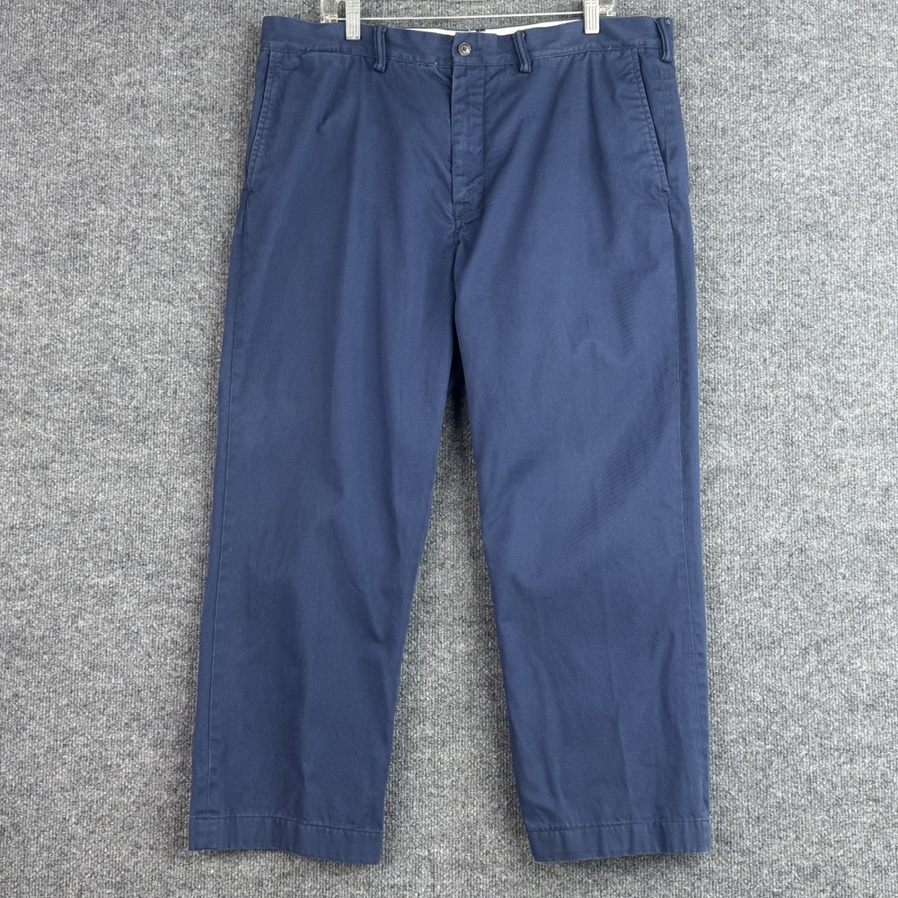 Polo Ralph Lauren Pants Mens 38x32 Navy Blue Classic Fit Chino Cotton Flat Front
